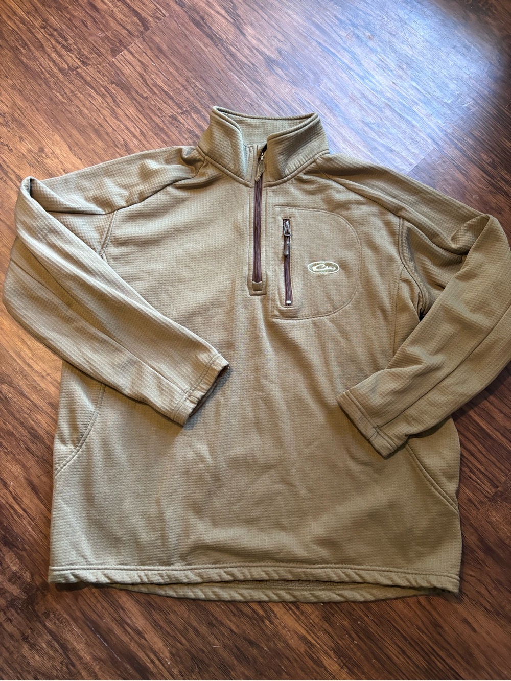 Drake Brown Waffle-Knit Quarter-Zip Pullover